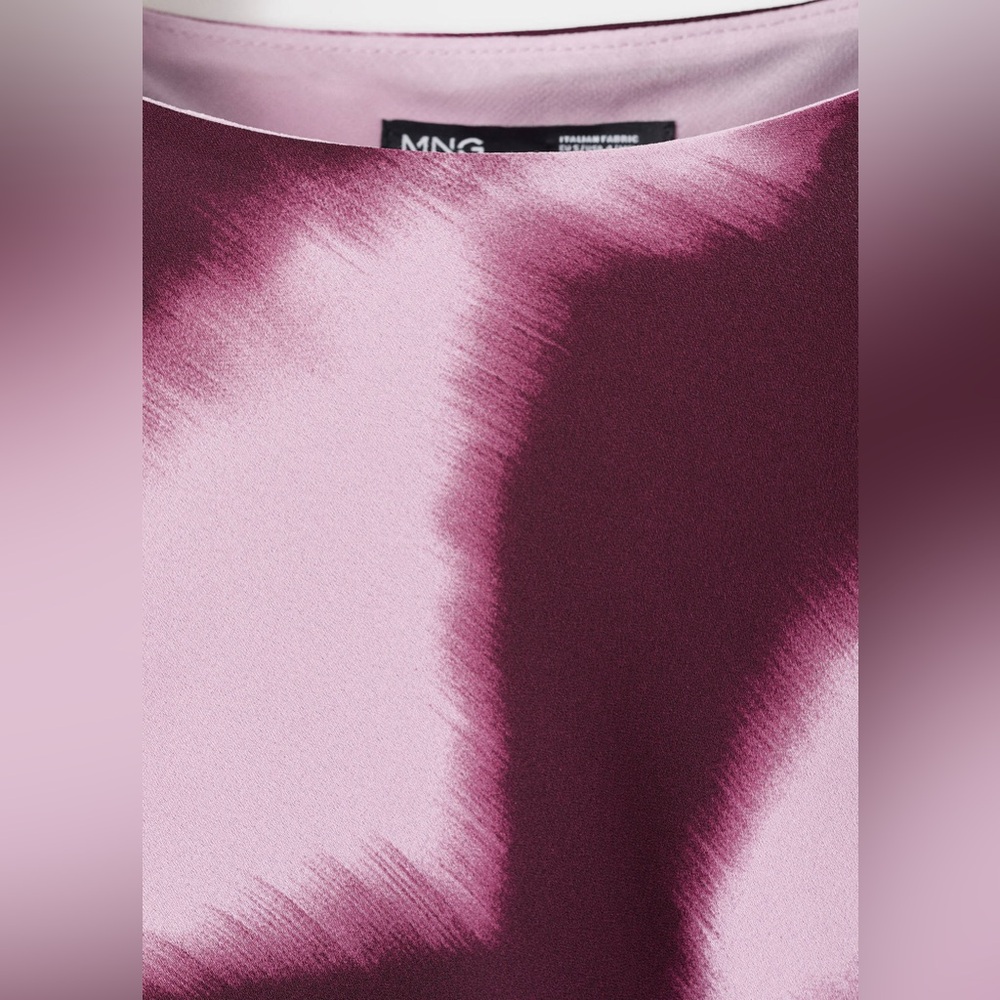 NWT MANGO A-Line Animal-Print Dress in Lilac - Picture 6 of 13